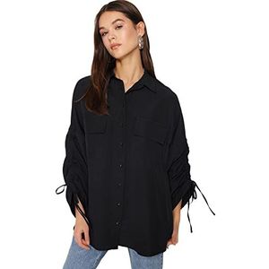 Trendyol Overhemd - Zwart - Relaxed fit, Zwart, 40, Zwart, 38