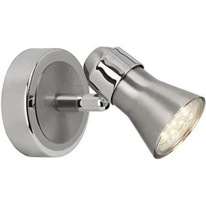BRILLIANT lamp Sanny LED wandspot ijzer/chroom | 1x LED-PAR51, GU10, 3W LED reflectorlamp inbegrepen, (250lm, 3000K) | Schaal A ++ tot E | Draaibare kop