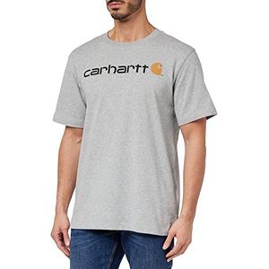Carhartt Relaxed Fit Heavyweight T-shirt met korte mouwen en logo heren T-Shirt T-shirt, Heather Grey, XS