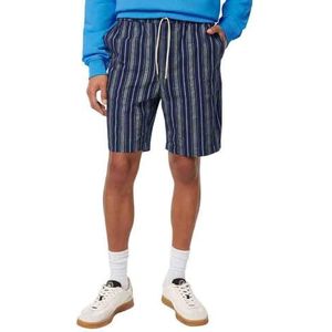 Scotch & Soda Fave - Relaxed Fit Garen-Dyed Cotton Linnen bermuda short, Navy Streep 401, 28W
