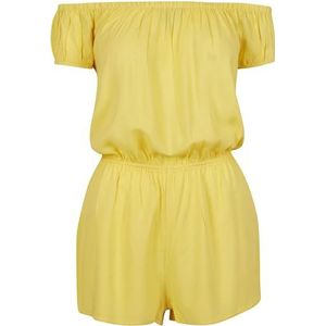 Urban Classics Jumpsuit voor dames, off-shoulder, geel (Bright-yellow 01684), XS