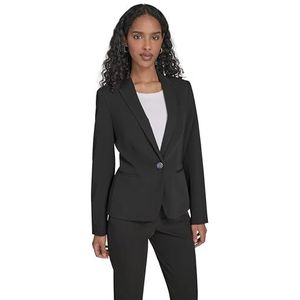 Tommy Hilfiger Women's One Button Blazer Business Jacket with Flattering Fit and Single-Button, Black, 10