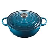 Le Creuset Kenmerkende gietijzeren soeppan met deksel, Ø 26 cm, diep groenblauw, 21114266420430