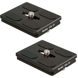 Rollei QAL-50 I professionele camera snelwisselplaat/snelsluitplaat I geschikt voor alle camera's met 1/4 statiefschroefdraad en Arca Swiss compatibel 1 set van 2