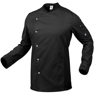 BP 1595-485-32-2XL Koksjas voor mannen, lange mouwen, piqué-inzetstukken en arm-lift-systeem, 215,00 g/m² stofmix, zwart, 2XL