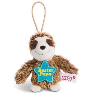 NICI 44851 hanger luiaard met spreuk Bester Papa 8 cm met lus, bruin