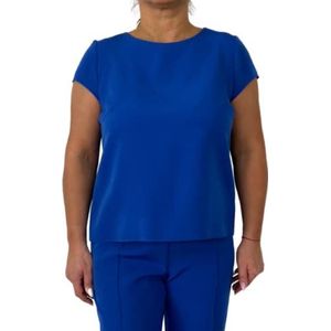 Victoria Rosehill Damesblouse, blauw, koningsblauw, maat 40 met een strik en korte mouwen, blauw, 40