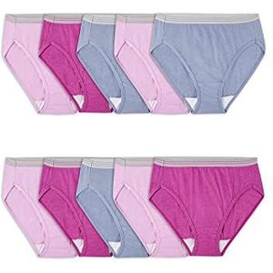Fruit of the Loom Heather Hi Cut Ondergoed voor dames, verpakking van 10 stuks, GEASSORTEERD, L