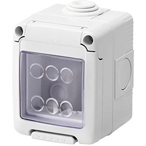Gewiss Waterdichte opbouwdoos serie 27 voor systeemmechanismen, IP55-2 modules, grijs RAL 7035, GW27042DY