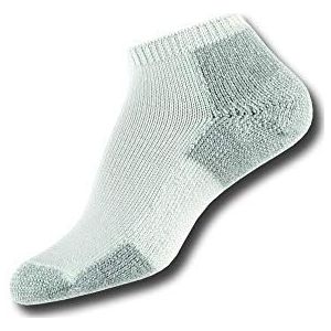 Thorlos Unisex JMM Max Cushion Running Low Cut Sokken, Wit/Platina, Small