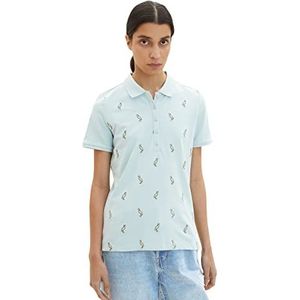 TOM TAILOR Dames Poloshirt 1035715, 30463 - Dusty Mint Blue, XXS