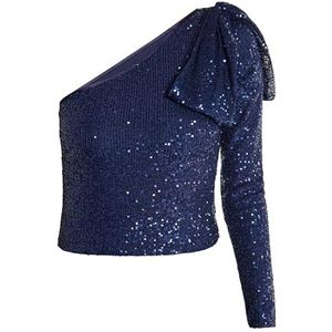 carato Dames bovenstuk met één arm, marineblauw, S