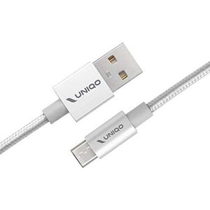 UNIQO USB 2.0 kabel - Micro USB-kabel voor opladen en gegevensoverdracht van nylon 1 meter lang voor Android-smartphones, tablets, Kindle MP3