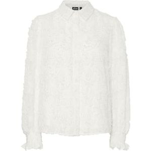 Pieces - Pcpina Ls Shirt Wvn Bc 17154276 - Blouse - Cloud Dancer - Dames