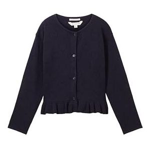 TOM TAILOR Meisjes Cardigan met Patroon & Volant, 10668-sky Captain Blue, 92/98, 10668-sky Captain Blue, 92/98 cm