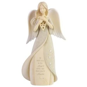 Enesco Foundations Collection Heart Hold You in Heaven rouw engel beeldje - Hars Handgeschilderde Collectible Decoratieve Beeldjes Home Decor Sculptuur Plank Standbeeld Kamer Vrede Comfort Gift, 8