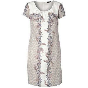 APART Fashion Dames A-lijn jurk 29303, knielang, All over print, meerkleurig (crème-multicolor), 38
