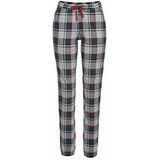 Pyjama - Wit/Wijnrood/Petrol Geruit - Elastische Band - Met Motief All-Over