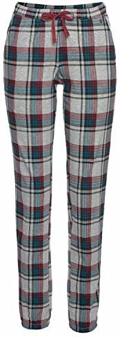 Pyjama - Wit/Wijnrood/Petrol Geruit - Elastische Band - Met Motief All-Over