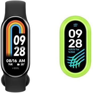 XIAOMI MI Smart Band 8 zwart, smartwatch, 16 dagen batterijduur, volledig opladen in 1 uur, continue gezondheidsbewaking, professionele trainingsanalyse, MI BAND8 Running Clip aangeboden, Eén maat