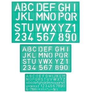 Linex 8500S lettersjablonen, 3-delig, standaard, letterhoogte 10, 20 en 30 mm, hoofdletters, cijfers, symbolen