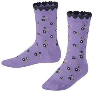 FALKE Uniseks kindersokken, ademend, duurzaam katoen, versterkt, duurzaam, duurzaam, huidvriendelijk, antislip, met bloemen, 1 paar, Paars (Light Lilac 6819) nieuw - milieuvriendelijk, 31-34