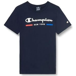 Champion Legacy Graphic Shop B - New York S/S Crewneck T-shirt, marineblauw, 15-16 jaar kinderen en jongens SS24, Navy Blauw, 15-16 jaar