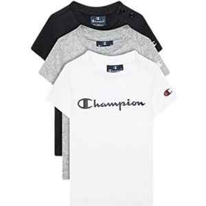 Champion Legacy American Classics-Logo S/S Pack T-shirt, (wit/zwart/rood), 6 maanden (3-pack) voor kinderen