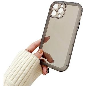 WDTURNS Compatibel met iPhone 14 Pro, [Bescherming van militaire kwaliteit, schokbestendig, 100% vergeelt nooit, transparante TPU-beschermhoes voor iPhone 14 Pro – zwart