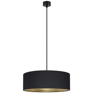 Sotto Luce Akai glamour hanglamp - antraciet/gouden stof - 1,5 m stofkabel - zwarte stalen plafondroos - 1 x E27 lamphouder - ø 45 cm