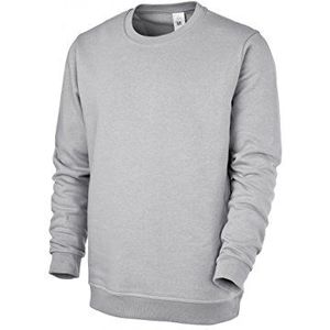 BP 1223-190-51-S uniseks sweatshirt, lange mouwen, ronde hals, gebreide manchetten aan mouwen en zoom, 320,00 g/m² versterkt katoen, lichtgrijs, S
