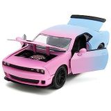 Jada - Dodge Challenger Hellcat auto schaal 1:24 met decor roze slips, vrijloop, deuren, motorkap en kofferbak te openen (253293002)