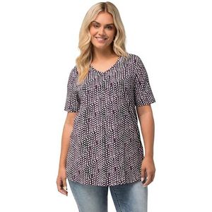 Ulla Popken - Shirt - Lila - Normale Pasvorm - Halve Mouw