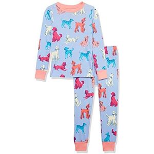 Hatley Organic Cotton lange mouwen bedrukte pyjama set pyjama voor meisjes en meisjes, Perfect Pups, 6 Jaar