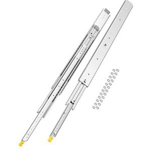 VEVOR 1 paar ladegeleiders met volledige uittrekbaarheid 965 mm, 226,8 kg draagkracht, ladegeleiders, kogellagers met vergrendeling, zijdelings gemonteerde telescopische rails voor planken, kasten