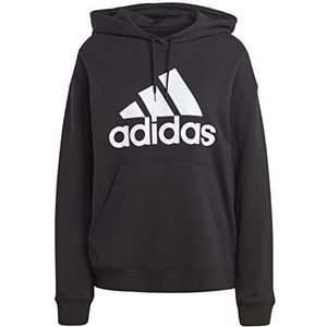 adidas Dames Essentials Big Logo Oversized French Terry Hoodie, black/white, XXL