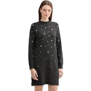 TOM TAILOR Denim Damesjurk, 36542 - Antraciet Heart Embroidery, S