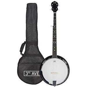 3rd Avenue BJW01 Western 5-snarige banjo met hoes, bruin