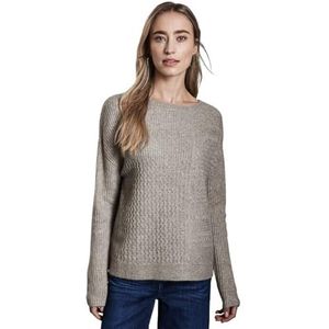 Street One - Dames Trui - Beige - Gestructureerde Materiaalmix