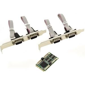 KALEA-INFORMATIQUE Mini PCI Express seriële controller kaart met 4 COM RS232 DB9 poorten en EXAR XR17V354 chipset