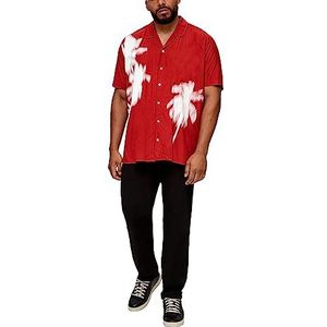 s.Oliver Big Size heren overhemd korte mouw, rood, 3XL