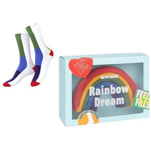 Eat My Socks Originele en grappige sokken, regenboogdesign, hoge sokken, comfort en duurzaamheid, voor dames en heren, maat 36 tot 45-1 paar, Meerkleurig, 36-45 Alto