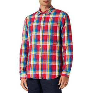 Seidensticker Men's Shaped Fit Shirt met lange mouwen, rood, 39, rood, 39