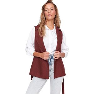 TRENDYOL Dames Double-Breasted Plain Regular Vest Sweater, Damson Color, 36