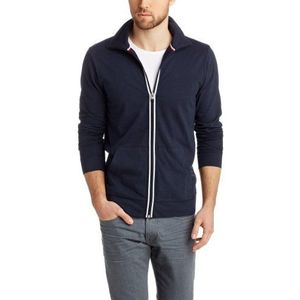 ESPRIT heren T-shirt Cardigan met opstaande kraag en ritssluiting - slim fit