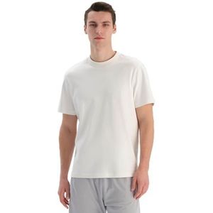 Dagi White Knitted Regular Interlock Short Sleeve Crew Neck T-shirt, Wit, 2XL, wit, XXL
