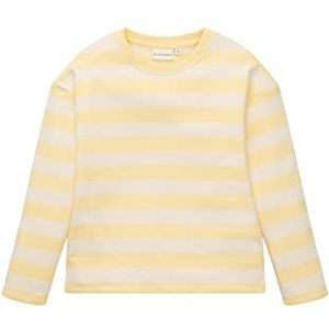 TOM TAILOR Meisjes Kindersweatshirt met strepen 1032961, 30581 - Bold Yellow Offwhite Stripe, 128-134