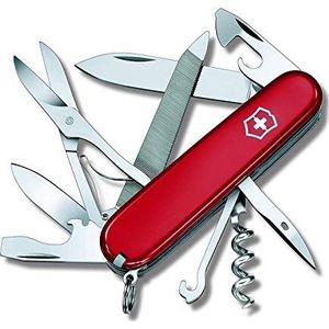 Victorinox Taschenmesser Mountaineer (18 Funktionen, Schere, Klinge, Schraubendreher, Metallsäge mit Feile) rot