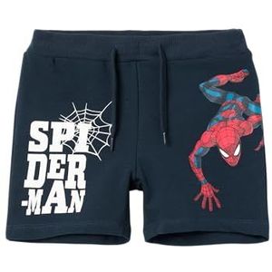NAME IT Jongens Nmmmile Spiderman Long SWE Shorts Mar Sweatshorts, Dark Sapphire, 98
