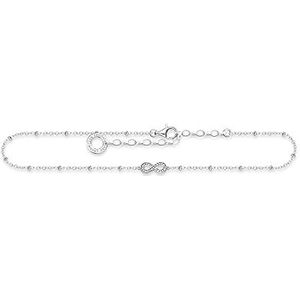 THOMAS SABO Dames enkelketting Infinity zirkonia 925 sterling zilver AK0029-051-14-L27v, Eén maat, Sterling zilver, Zirkonia